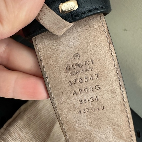 Gucci Interlocking G black belt size 85. - Picture 2 of 3
